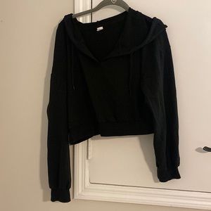 Black Cropped Hoodie